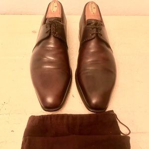 Brown leather A. Testoni lace up derby shoe